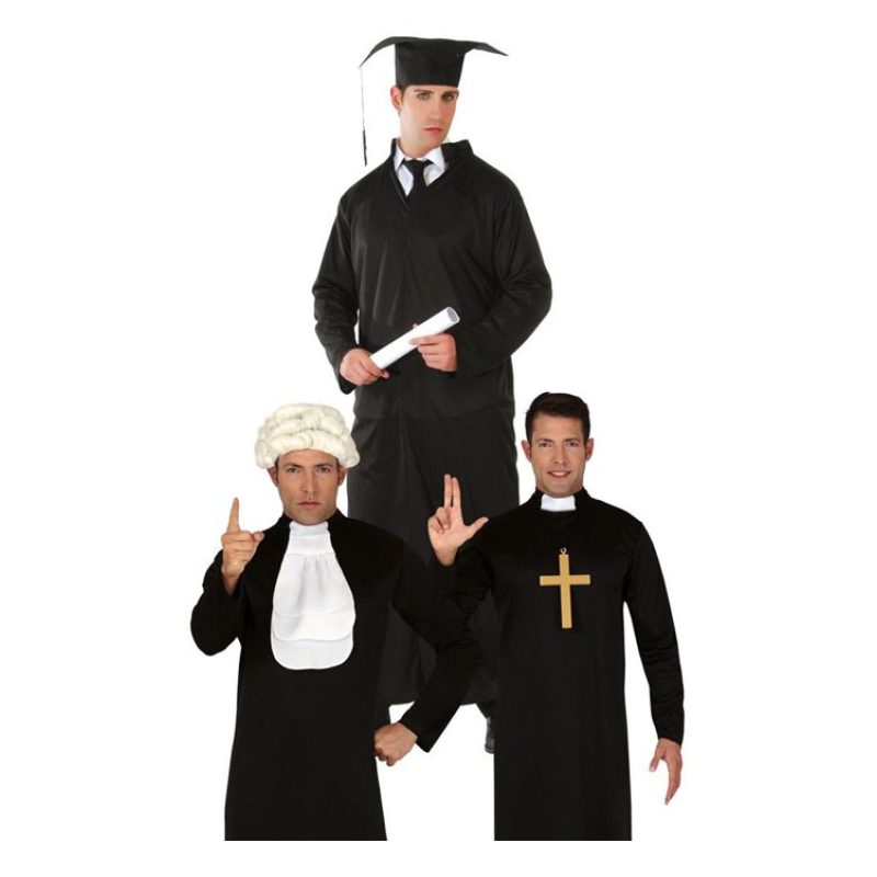Guirca Costume da uomo religioso giudice prete laureato carnevale G...