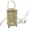 FGF Lanterna porta candela in legno rattan Portatile campeggio lamp...