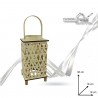 FGF Lanterna porta candela in legno rattan Portatile campeggio lamp...