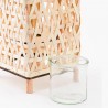 FGF Lanterna porta candela in legno rattan Portatile campeggio lamp...