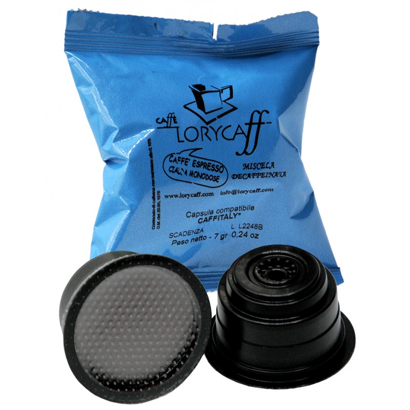 80 Capsule compatibili Caffitaly Caffè Lorycaff miscela Decaffeinato BAR