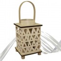 Lanterna Porta candela in legno rattan Portatile matrimonio lampada 22x14 cm