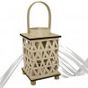 FGF Lanterna Porta candela in legno rattan Portatile matrimonio lam...