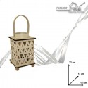 Lanterna Porta candela in legno rattan Portatile matrimonio lampada 22x14 cm