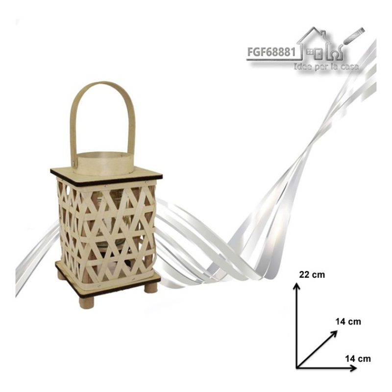 FGF Lanterna Porta candela in legno rattan Portatile matrimonio lam...