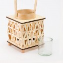 Lanterna Porta candela in legno rattan Portatile matrimonio lampada 22x14 cm