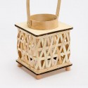Lanterna Porta candela in legno rattan Portatile matrimonio lampada 22x14 cm
