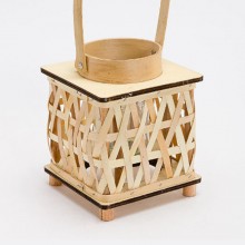 Lanterna Porta candela in legno rattan Portatile matrimonio lampada 22x14 cm
