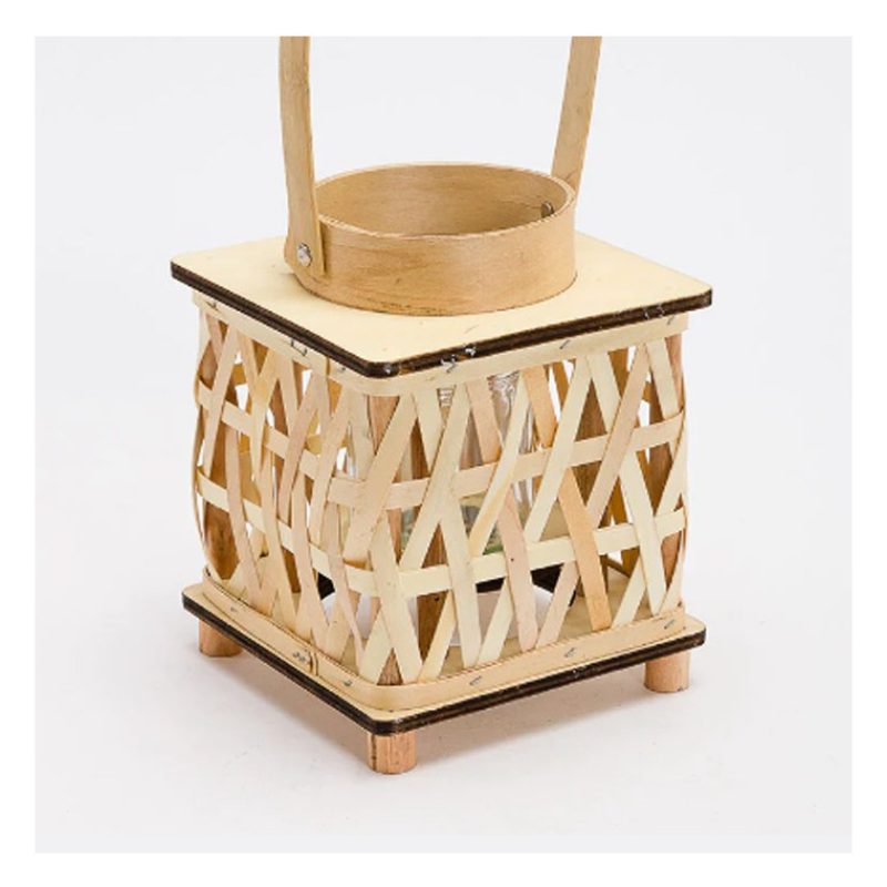 FGF Lanterna Porta candela in legno rattan Portatile matrimonio lam...