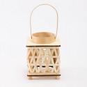 Lanterna Porta candela in legno rattan Portatile matrimonio lampada 22x14 cm