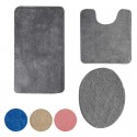 Tappetino Da Bagno 3 Pezzi antiscivolo Tappeto Copriwater morbido Set Completo
