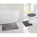 Tappetino Da Bagno 3 Pezzi antiscivolo Tappeto Copriwater morbido Set Completo