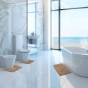 Tappetino Da Bagno 3 Pezzi antiscivolo Tappeto Copriwater morbido Set Completo