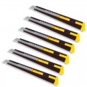 Taglierino professionale 6PZ  cutter di precisione retrattile con lama 9 mm