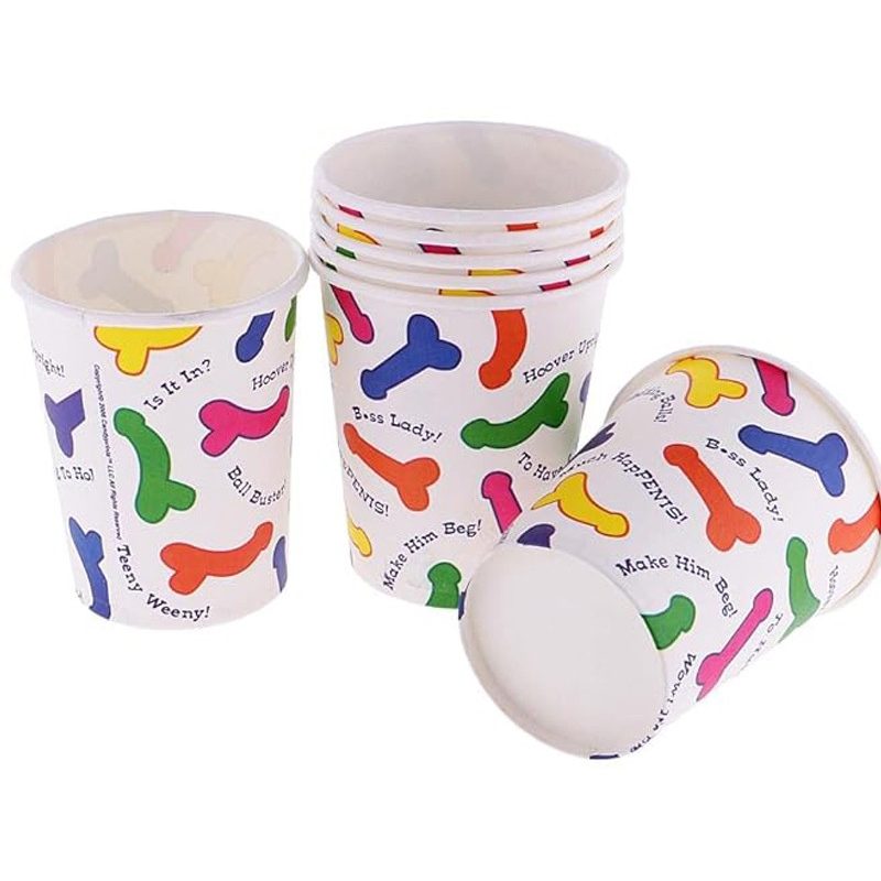 Spicy Party Bicchieri Sexy con pisello 12 pz addio al nubilato gadg...