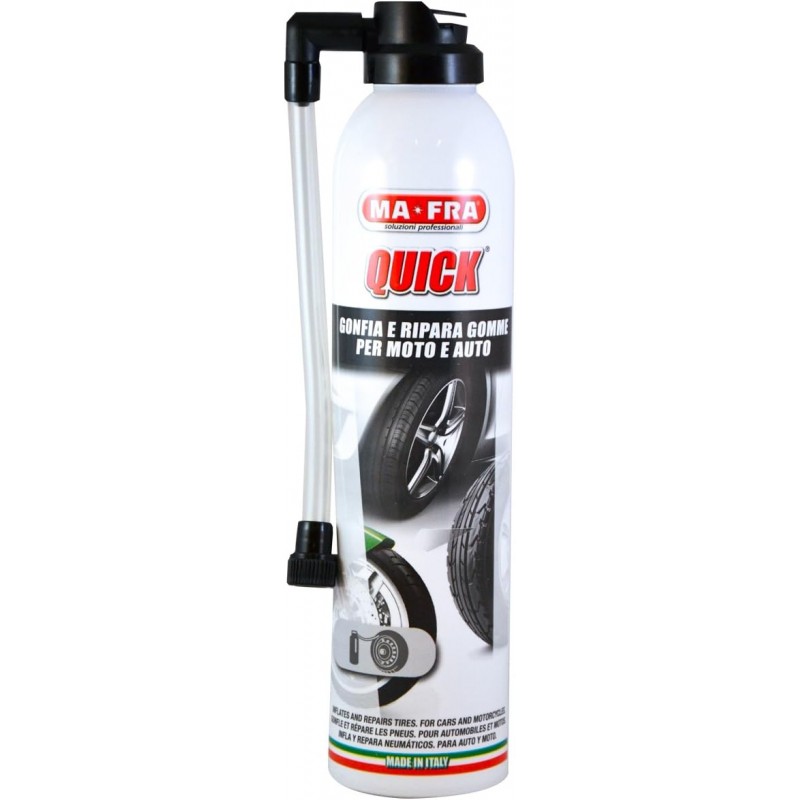 Ma-Fra Quick Gonfia e Ripara Gomme pneumatici tubeless di Auto e Moto 300 ml