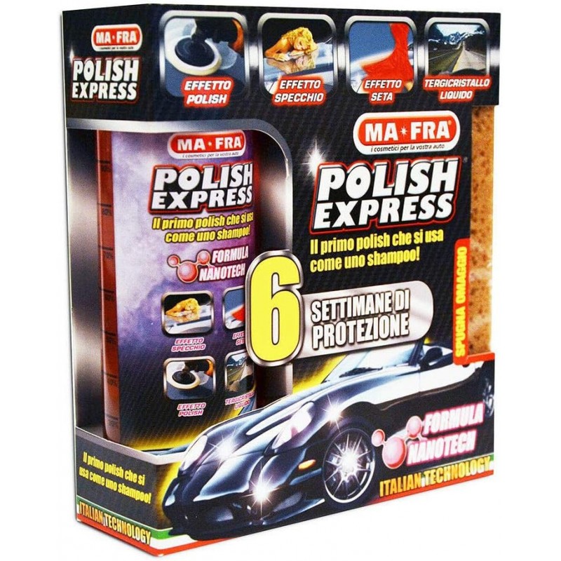 MaFra Detergente Polish Express lucidante nanotecnologia con spugna 250 ml