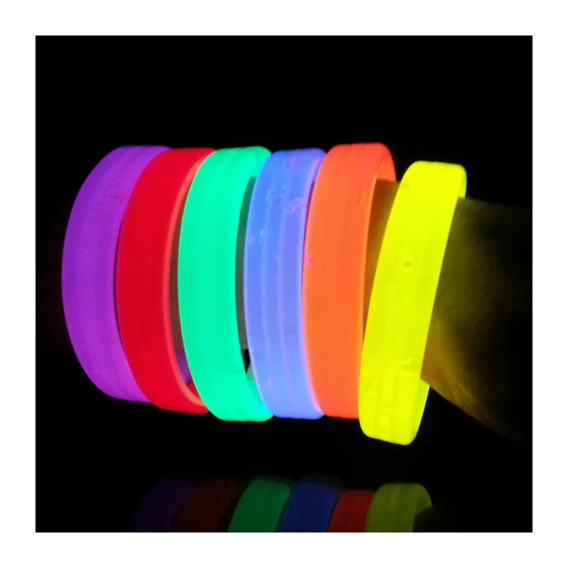 5pz braccialetti maxi Luminosi bracciali fluo discoteca Fluorescenti Starlight