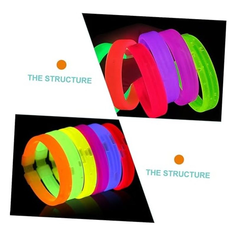 Firestars 5pz braccialetti maxi Luminosi bracciali fluo discoteca F...