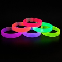 5pz braccialetti maxi Luminosi bracciali fluo discoteca Fluorescenti Starlight