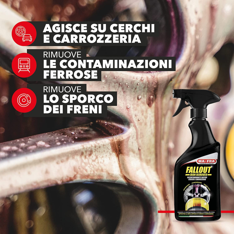 MAFRA Fallout Iron Remover 500ml Pulitore Decontaminante cerchi rap...