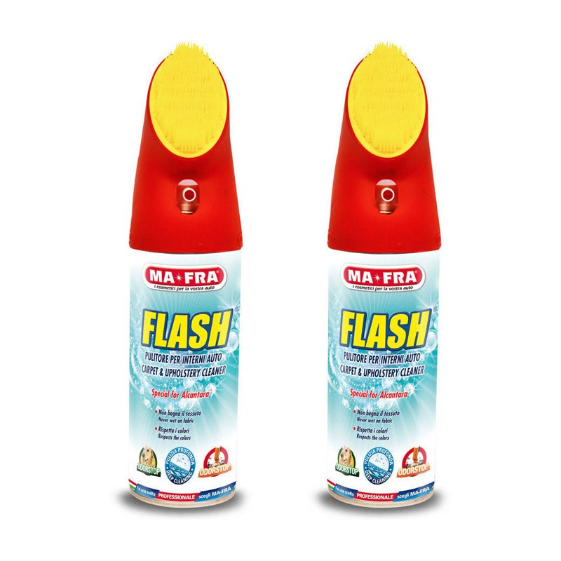 2x FLASH MA-FRA Pulisci Sedili Tessuti auto interni Schiuma secca MAFRA 400ml