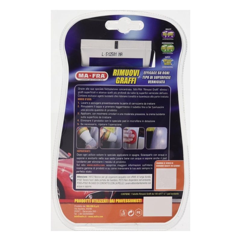 MAFRA MA-FRA Kit rimuovi graffi 100 ML elimina graffi trattamento c...