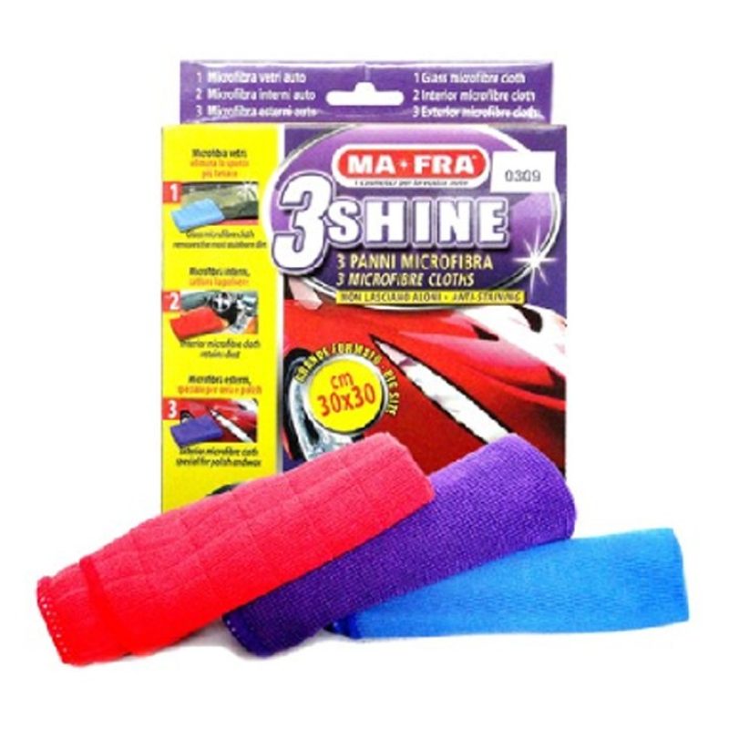 MAFRA MA-FRA 3SHINE 3 panni microfibra anti aloni interno esterno v...