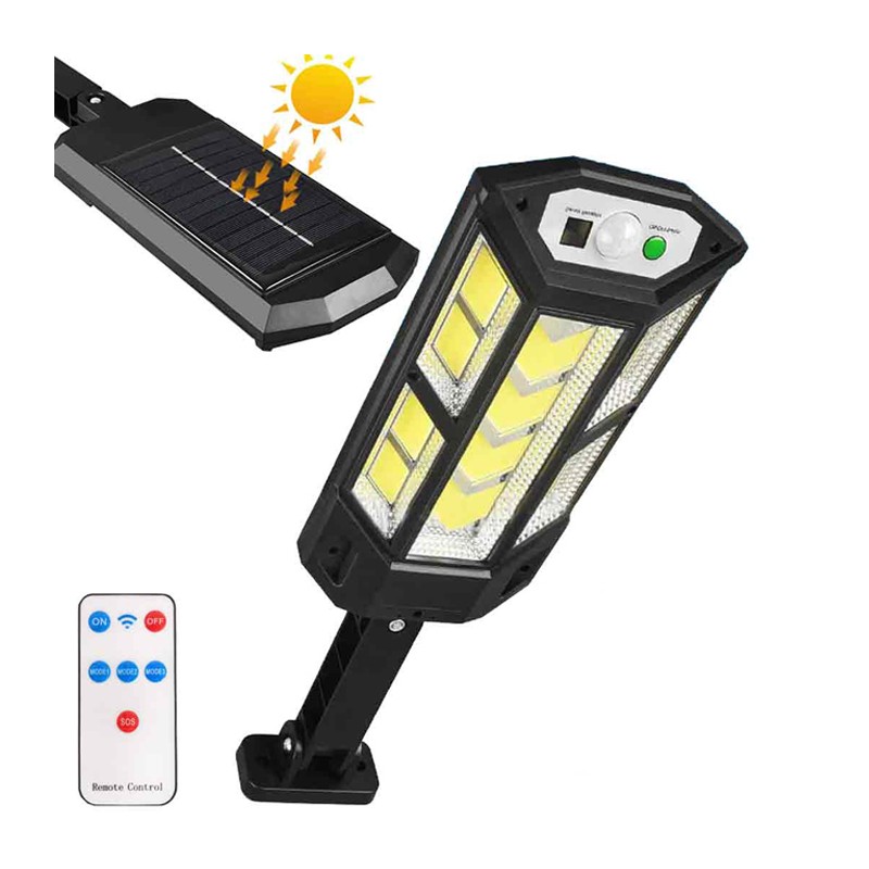 Lampione faretto LED solare sensore di movimento faro esterno telecomando IP65