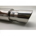 Scarico sportivo diametro 90 marmitta auto universale tuning acciaio cromato