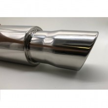 Scarico sportivo diametro 90 marmitta auto universale tuning acciaio cromato