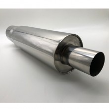 Scarico sportivo diametro 90 marmitta auto universale tuning acciaio cromato