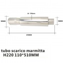 Scarico sportivo diametro 90 marmitta auto universale tuning acciaio cromato