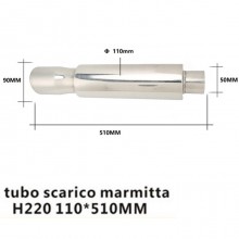 Scarico sportivo diametro 90 marmitta auto universale tuning acciaio cromato