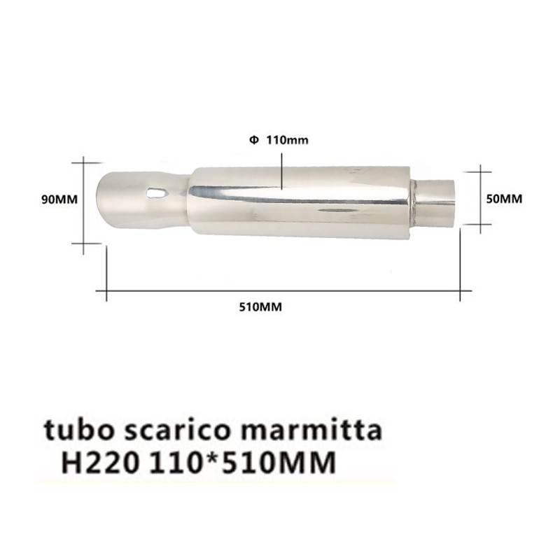 Terminale di Scarico Sportivo NOVUS 1x90 per PEUGEOT 208 (CA