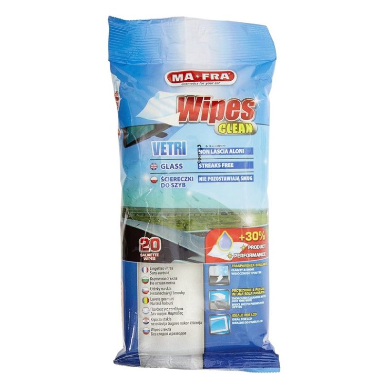 MAFRA MA-FRA WIPES 20 Salviette lava pulisci vetri auto Wipes Clean...
