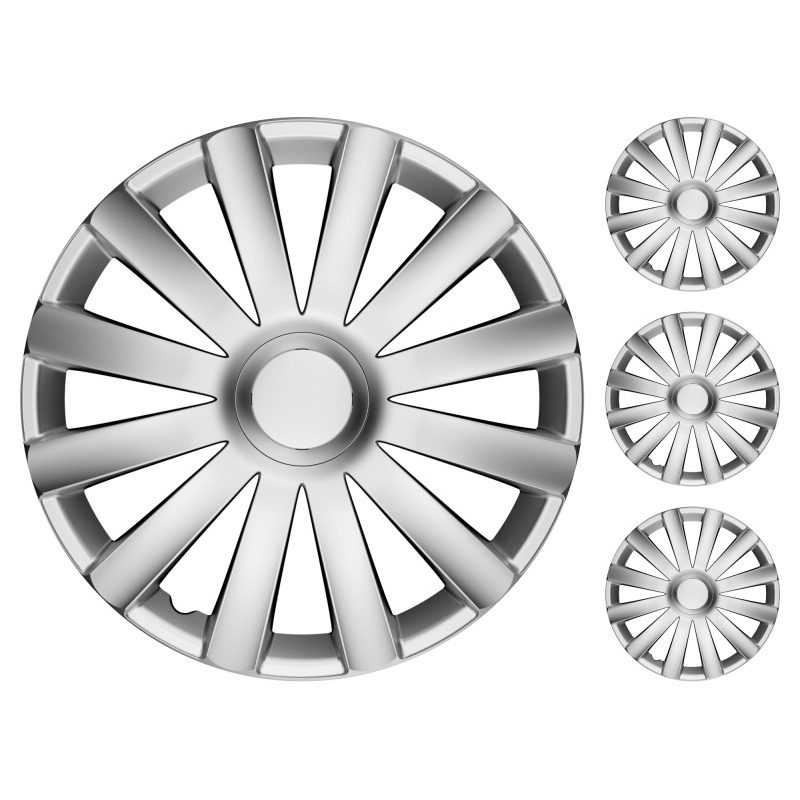 4 RACING Set 4 Copricerchi universali coppe copriruota borchie Spid...