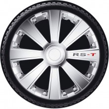 Set 4 Copricerchi universali coppe copriruota borchie RS-T 13"/14"/15"/16" Grigi