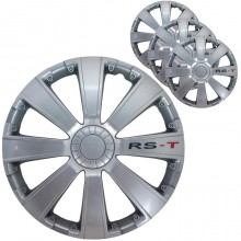 Set 4 Copricerchi universali coppe copriruota borchie RS-T 13"/14"/15"/16" Grigi