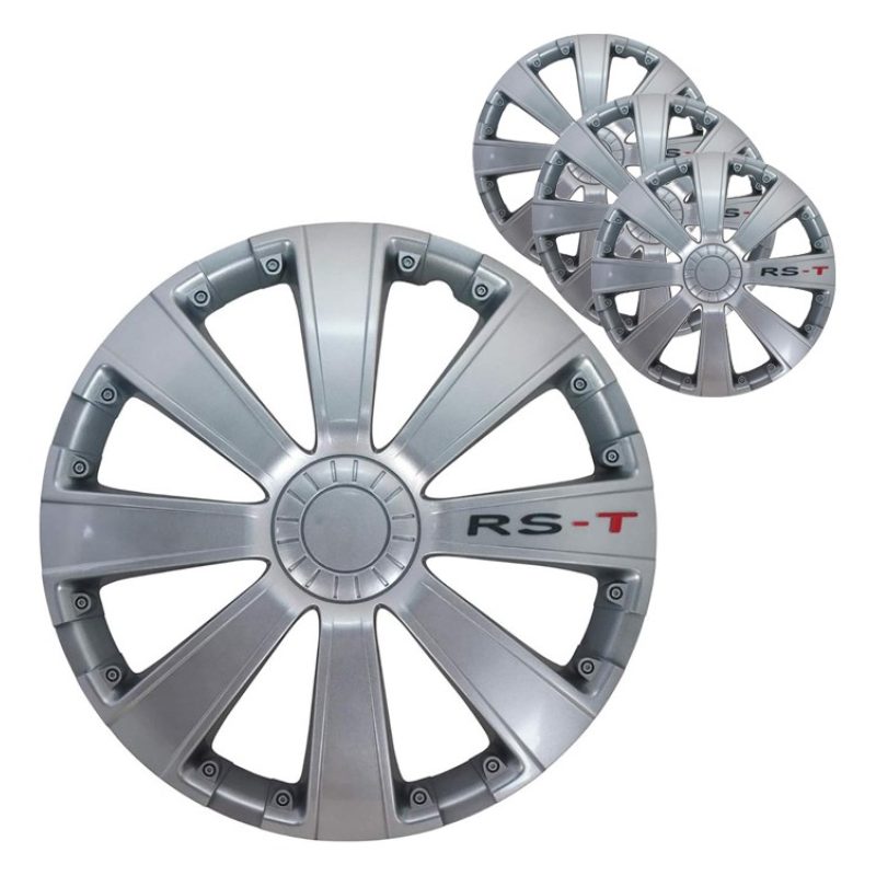 4 RACING Set 4 Copricerchi universali coppe copriruota borchie RS-T...