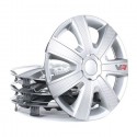 4 Copricerchio universale coppe copri ruota borchie VR 13"/14"/15"/16" grigio