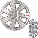 4 Copricerchio universale coppe copri ruota borchie VR 13"/14"/15"/16" grigio