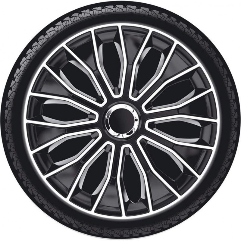 4 RACING Set di 4 Copricerchi universale coppe auto Voltec Bianco /...