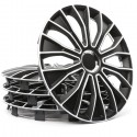 Set di 4 Copricerchi universale coppe auto Voltec Bianco / Nero 13/14/15 Pollici