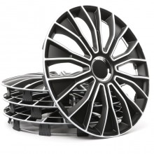 Set di 4 Copricerchi universale coppe auto Voltec Bianco / Nero 13/14/15 Pollici