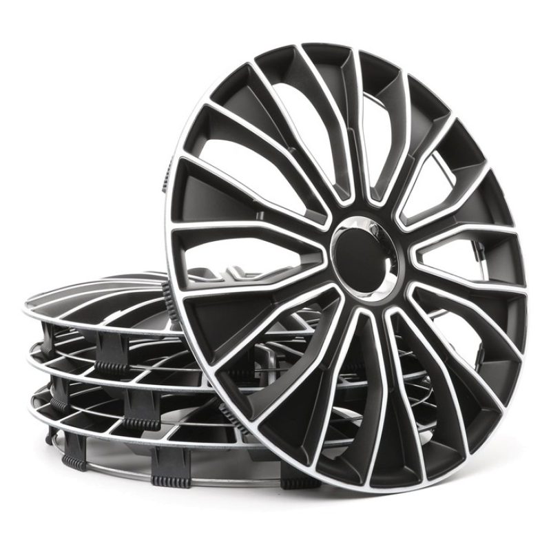 4 RACING Set di 4 Copricerchi universale coppe auto Voltec Bianco /...
