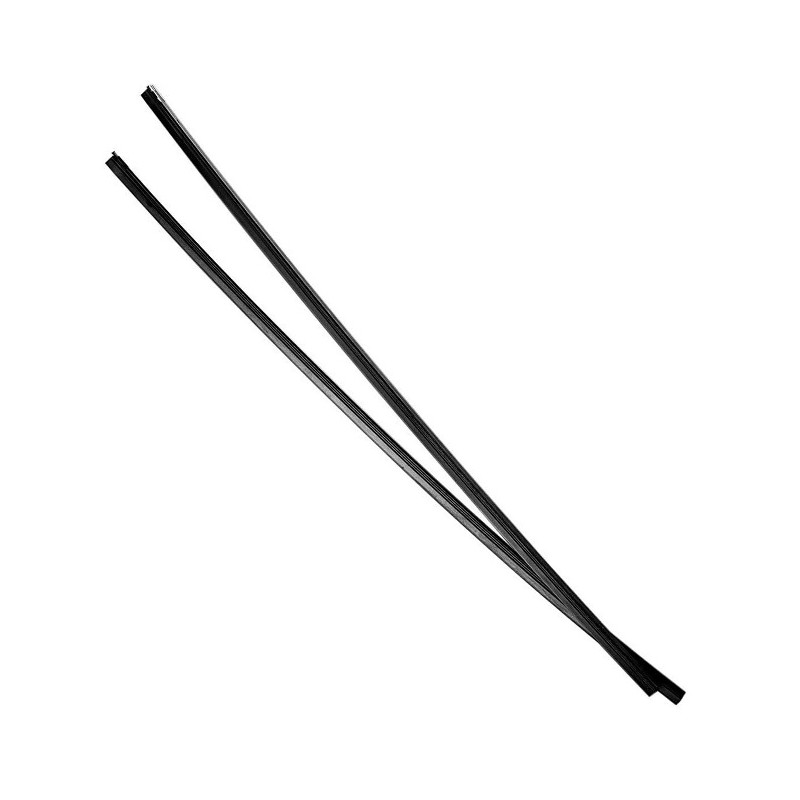 Coppia Gommini Spazzola Tergicristallo 61cm Universali 6,5mm Nero Con rotaia