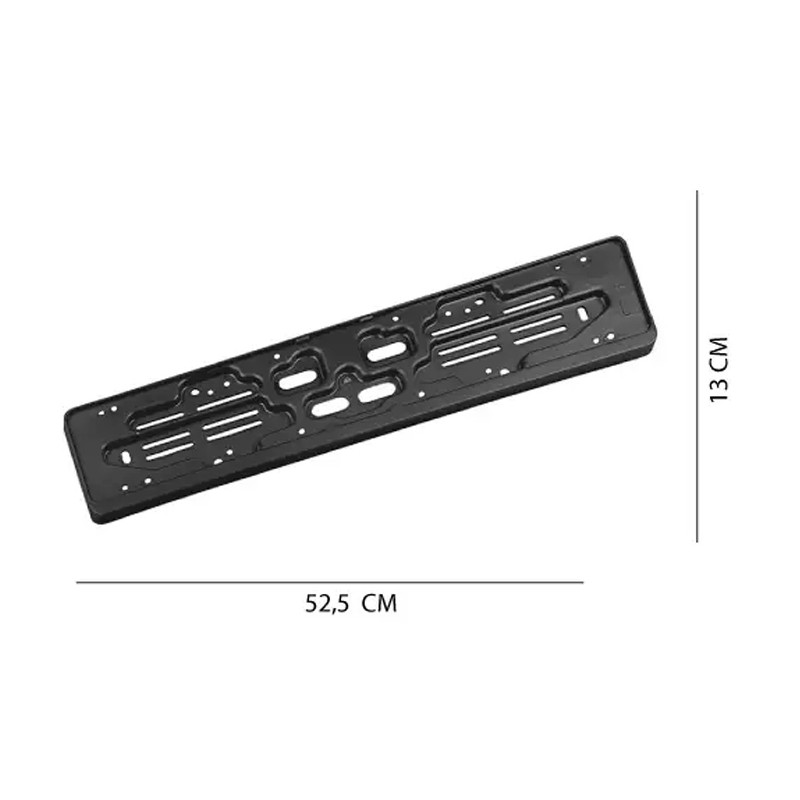 Portatarga Posteriore in plastica Nero Fissaggio Rapido Auto Europeo 530x123mm