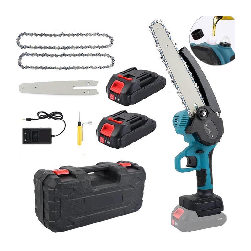 Mini sega elettrica a doppia batteria motosega da 6" Pollici con olio automatico