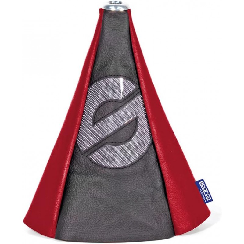 Cuffia cambio universale per leva cambio in simil pelle Sparco nera e rossa 25 cm